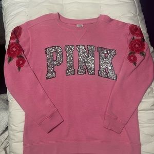 Victoria Secret aPink Rose bling crew